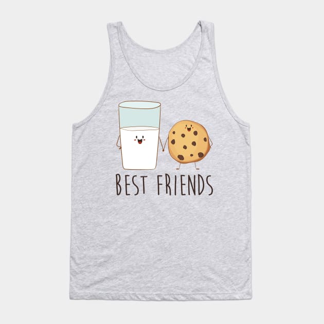 Best Friends Milk And Cookie Cute Cookie Tank Top by Dreamy Panda Designs